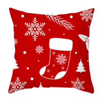 HKM-401875 Cartoon Letter Print Christmas Pillow Cover, 45x45cm, Soft PP Cotton Cushion for Sofas and Office