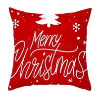 HKM-401875 Cartoon Letter Print Christmas Pillow Cover, 45x45cm, Soft PP Cotton Cushion for Sofas and Office