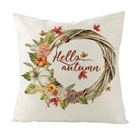 HKM-401875 Cartoon Letter Print Christmas Pillow Cover, 45x45cm, Soft PP Cotton Cushion for Sofas and Office