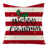 HKM-401875 Cartoon Letter Print Christmas Pillow Cover, 45x45cm, Soft PP Cotton Cushion for Sofas and Office