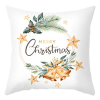 HKM-401875 Cartoon Letter Print Christmas Pillow Cover, 45x45cm, Soft PP Cotton Cushion for Sofas and Office