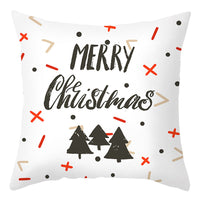 HKM-401875 Cartoon Letter Print Christmas Pillow Cover, 45x45cm, Soft PP Cotton Cushion for Sofas and Office