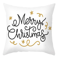 HKM-401875 Cartoon Letter Print Christmas Pillow Cover, 45x45cm, Soft PP Cotton Cushion for Sofas and Office