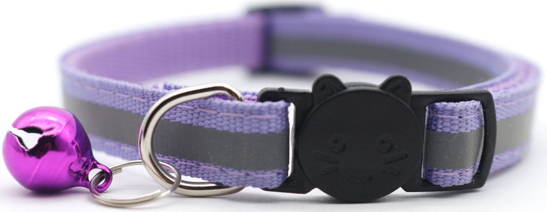 HKM-401939 Detachable Reflective Bell Collar for Pets - Monochrome PP Design, All Seasons Use