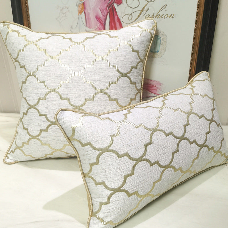 HKM-402195 Beige Gold Chair Pillow Cover – Modern Light Luxury Design
