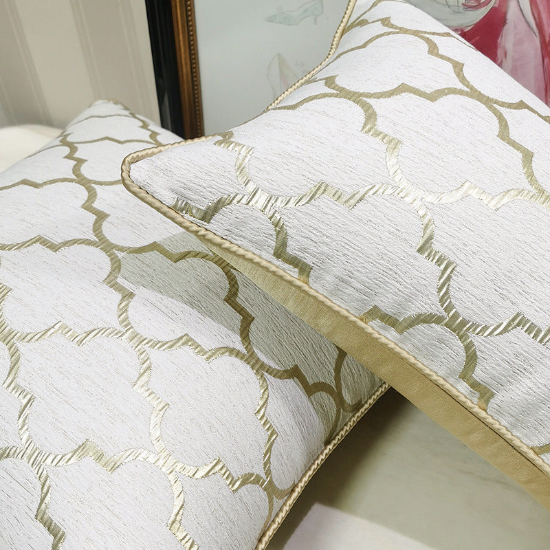 HKM-402195 Beige Gold Chair Pillow Cover – Modern Light Luxury Design