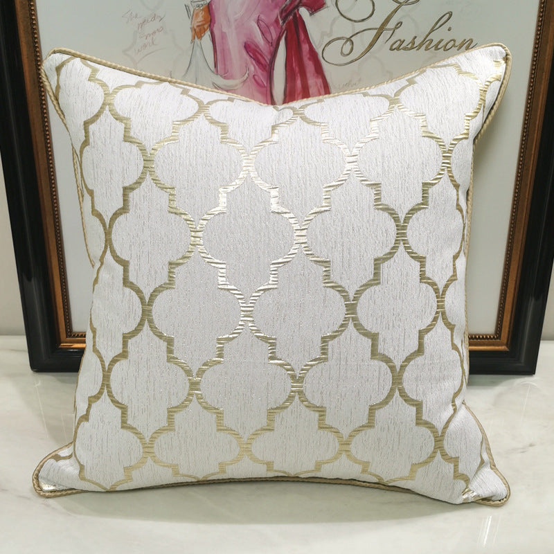 HKM-402195 Beige Gold Chair Pillow Cover – Modern Light Luxury Design