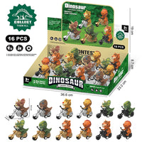 HKM-402323 Pull Back Dinosaurs and Animal Motorcycle Cars - Friction Traffic Toy for Ages 5 and Up