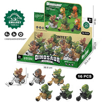 HKM-402323 Pull Back Dinosaurs and Animal Motorcycle Cars - Friction Traffic Toy for Ages 5 and Up