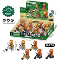 HKM-402323 Pull Back Dinosaurs and Animal Motorcycle Cars - Friction Traffic Toy for Ages 5 and Up