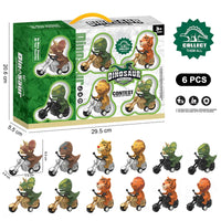 HKM-402323 Pull Back Dinosaurs and Animal Motorcycle Cars - Friction Traffic Toy for Ages 5 and Up