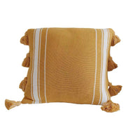 HKM-402515 Solid Color Wool Ball Pillow with Lantern Tassel - 45x45cm, Acrylic Material