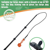 HKM-402515 Telescopic Dog Teasing Rod with Ropes and Ball - 102cm Black Aluminum Alloy Pet Toy