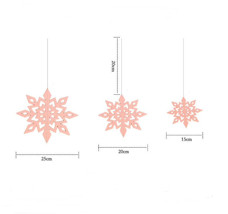HKM-402835 3D Hollow Snowflake Hanging Ornaments Set - 6 Pcs for Home and Party Decoration
