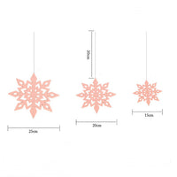 HKM-402835 3D Hollow Snowflake Hanging Ornaments Set - 6 Pcs for Home and Party Decoration