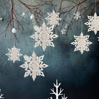 HKM-402835 3D Hollow Snowflake Hanging Ornaments Set - 6 Pcs for Home and Party Decoration