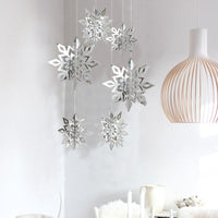 HKM-402835 3D Hollow Snowflake Hanging Ornaments Set - 6 Pcs for Home and Party Decoration