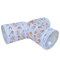 HKM-402899 Foldable Suede Cat and Rabbit Tunnel - T-Shape, Y-Shape in Blue, Red, and Rainbow Styles