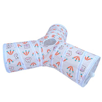 HKM-402899 Foldable Suede Cat and Rabbit Tunnel - T-Shape, Y-Shape in Blue, Red, and Rainbow Styles