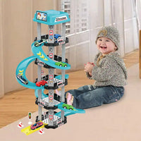 HKM-403027 City Play Set with 5 Floors Parking Garage and Racing Track for Kids