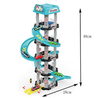 HKM-403027 City Play Set with 5 Floors Parking Garage and Racing Track for Kids