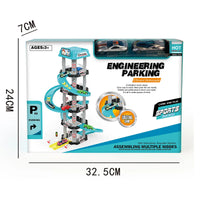HKM-403027 City Play Set with 5 Floors Parking Garage and Racing Track for Kids