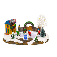 HKM-403027 Glowing Music Snow House Resin Christmas Decoration with USB Power Supply
