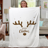 HKM-403219 Soft Flannel Velvet Deer Antler Pattern Blanket for Sofa, Camping, and Napping - Multiple Sizes Available