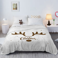HKM-403219 Soft Flannel Velvet Deer Antler Pattern Blanket for Sofa, Camping, and Napping - Multiple Sizes Available