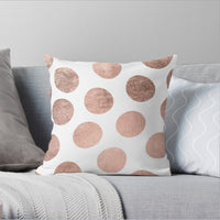 HKM-403283 Geometric Rose Gold and Gold Leaf Plush Pillowcase - 45x45cm European-American Style