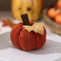 HKM-403347 Thanksgiving Decorative Pumpkin Set - Orange, Gray, and White Knit Ornaments