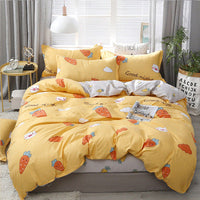 HKM-403539 Four-Piece Cotton Bedding Set with Floral Quilt Cover and Pillowcases