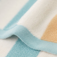HKM-403795 Large Cotton Bath Towel - Blue and Pink Striped, Absorbent, 90x180 cm