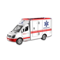 HKM-403859 1:16 Scale Inertial Friction Ambulance Toy with Sound for Kids