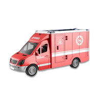 HKM-403859 1:16 Scale Inertial Friction Ambulance Toy with Sound for Kids