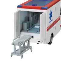 HKM-403859 1:16 Scale Inertial Friction Ambulance Toy with Sound for Kids