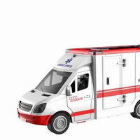 HKM-403859 1:16 Scale Inertial Friction Ambulance Toy with Sound for Kids