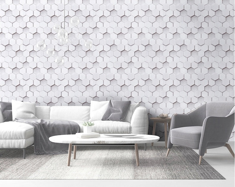 KTX-403923 Waterproof Self-Adhesive 3D Geometric Pattern Vinyl Wallpaper, 45cm x 600cm, Removable and Easy to Clean