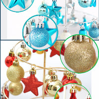 HKM-403987 Metal Christmas Tree Desktop Decoration - Red and Gold Mini Hanging Design for Home and Office