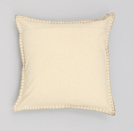 HKM-404179 Stonewashed Cotton Velvet Pillow with Hand-Stitched Edges, 19x19 Inch, Soft Plush Feel