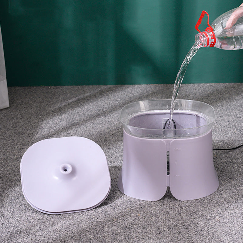 HKM-404243 Automatic Pet Water Feeder - 1.7L Capacity Drinking Fountain in Pink, Gray, and Blue