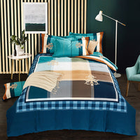 HKM-404371 Cotton Brushed Striped Plaid Four-Piece Set
