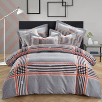 HKM-404371 Cotton Brushed Striped Plaid Four-Piece Set