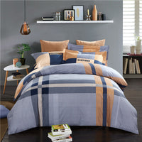 HKM-404371 Cotton Brushed Striped Plaid Four-Piece Set