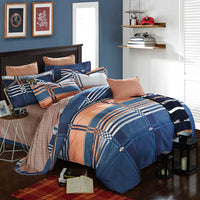 HKM-404371 Cotton Brushed Striped Plaid Four-Piece Set