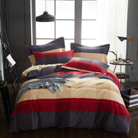 HKM-404371 Cotton Brushed Striped Plaid Four-Piece Set