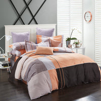 HKM-404371 Cotton Brushed Striped Plaid Four-Piece Set