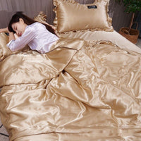 HKM-404371 Ice Silk Cotton Summer Quilt Set in Various Sizes - Soft and Breathable Bedding Collection