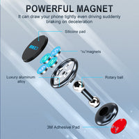 HKM-404435 Adjustable Mini Car Mobile Phone Invisible Bracket with Strong Magnetic Adsorption