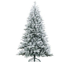 HKM-404499 7 Ft Snow Flocked Artificial Christmas Tree with Metal Stand and 1401 Tips for Holiday Decor